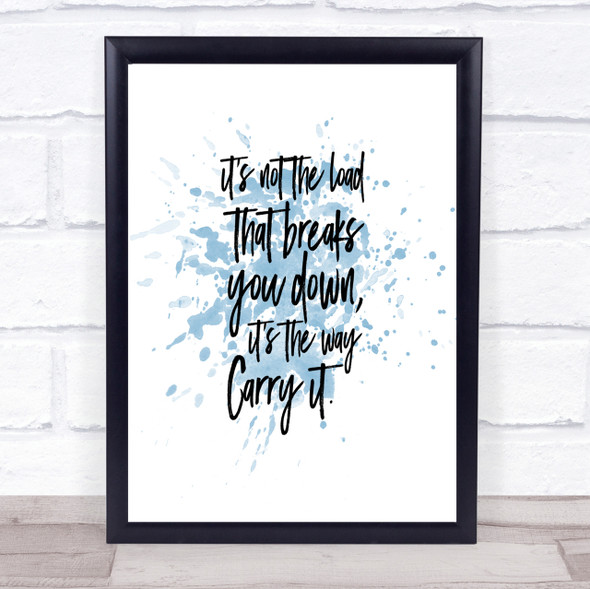 Breaks You Down Inspirational Quote Print Blue Watercolour Poster