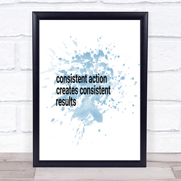 Consistent Action Creates Consistent Results Inspirational Quote Print Poster