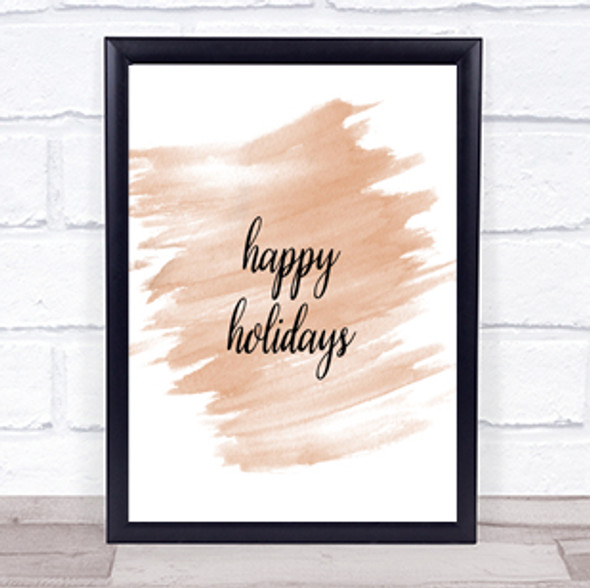 Holidays Quote Print Watercolour Wall Art