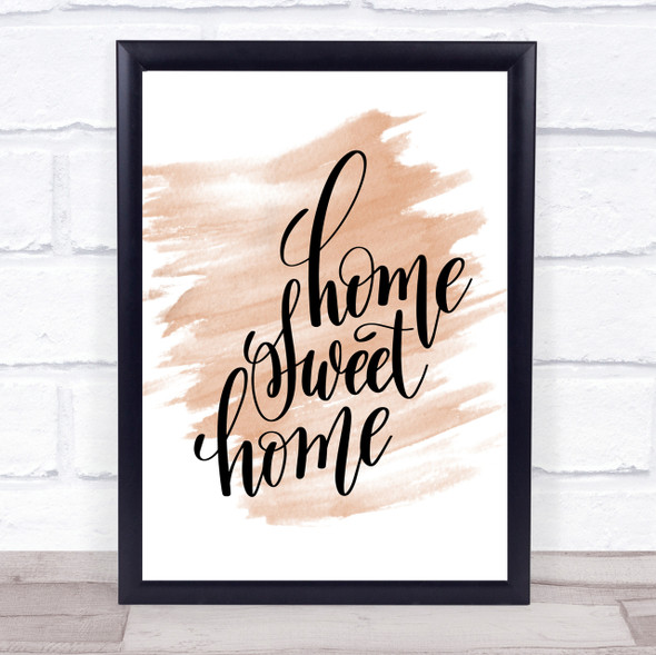 Home Sweet Swirl Quote Print Watercolour Wall Art