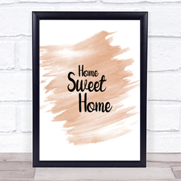 Home Sweet Quote Print Watercolour Wall Art