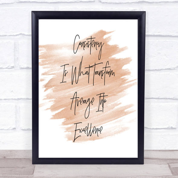 Average Into Excellence Quote Print Watercolour Wall Art