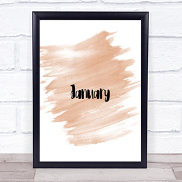 January Quote Print Watercolour Wall Art