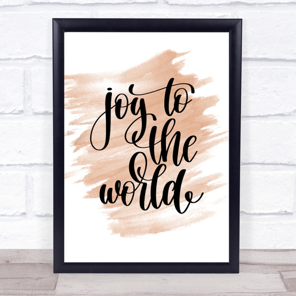 Joy To The World Quote Print Watercolour Wall Art