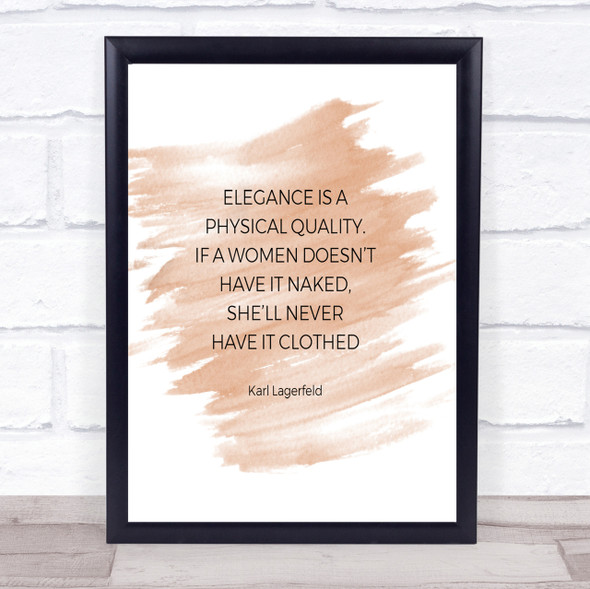 Karl Lagerfield Elegance Quote Print Watercolour Wall Art