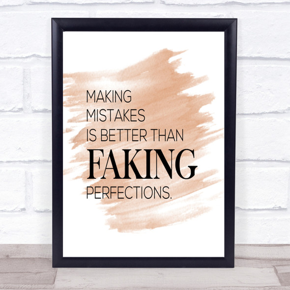 Making Mistakes Quote Print Watercolour Wall Art