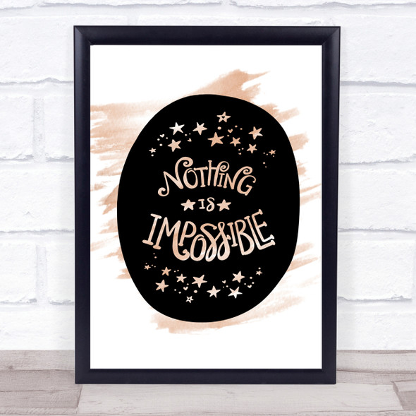Nothing Impossible Unicorn Quote Print Watercolour Wall Art