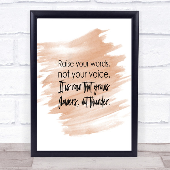 Raise Your Words Quote Print Watercolour Wall Art