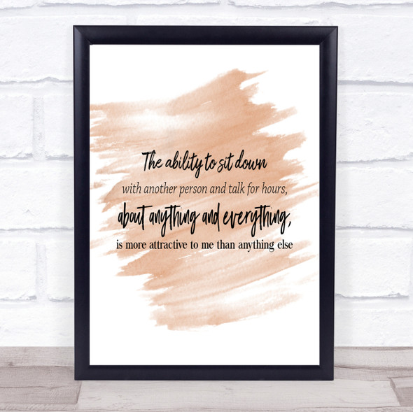 Ability To Sit Down Quote Print Watercolour Wall Art