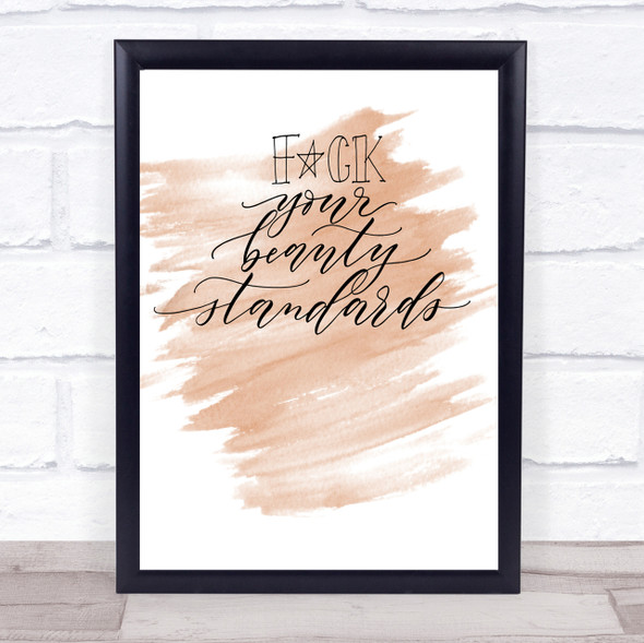 Beauty Standards Quote Print Watercolour Wall Art