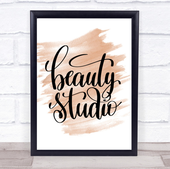 Beauty Studio Quote Print Watercolour Wall Art