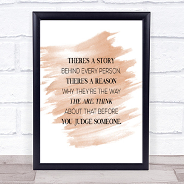 Story Behind Every Person Quote Print Watercolour Wall Art