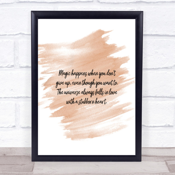 Stubborn Heart Quote Print Watercolour Wall Art