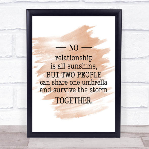 Survive The Storm Quote Print Watercolour Wall Art