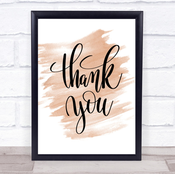 Thank You Swirl Quote Print Watercolour Wall Art