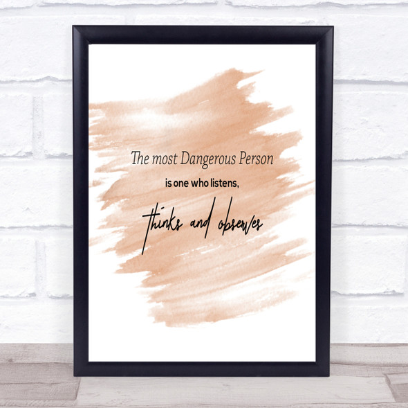 Thinks And Observes Quote Print Watercolour Wall Art