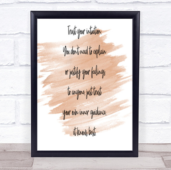 Trust Your Intuition Quote Print Watercolour Wall Art