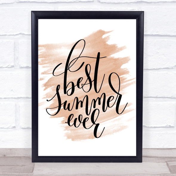 Best Summer Ever Quote Print Watercolour Wall Art
