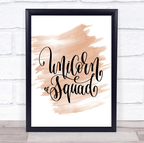 Unicorn Squad Quote Print Watercolour Wall Art