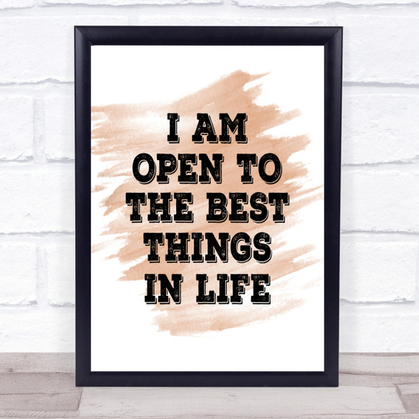 Best Things In Life Quote Print Watercolour Wall Art