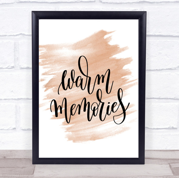 Warm Memories Swirl Quote Print Watercolour Wall Art