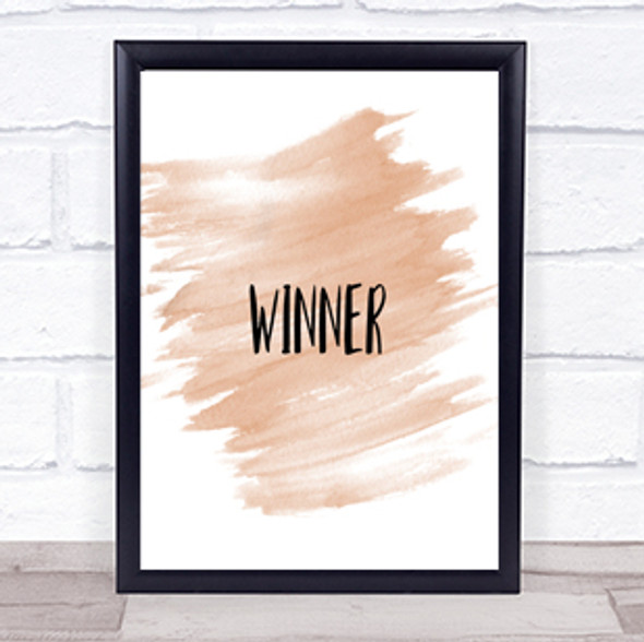 Win Quote Print Watercolour Wall Art