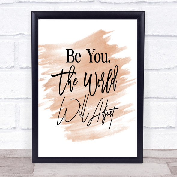 World Will Adjust Quote Print Watercolour Wall Art