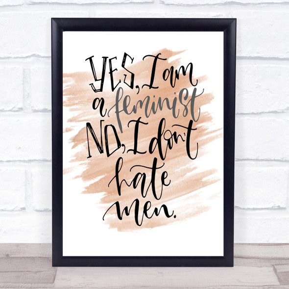 Yes Feminist Quote Print Watercolour Wall Art