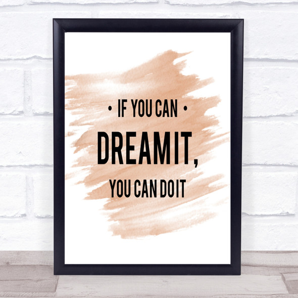 You Can Do It Quote Print Watercolour Wall Art
