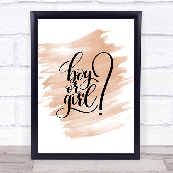 Boy Or Girl Quote Print Watercolour Wall Art