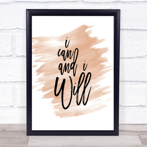 Can And Will Quote Print Watercolour Wall Art