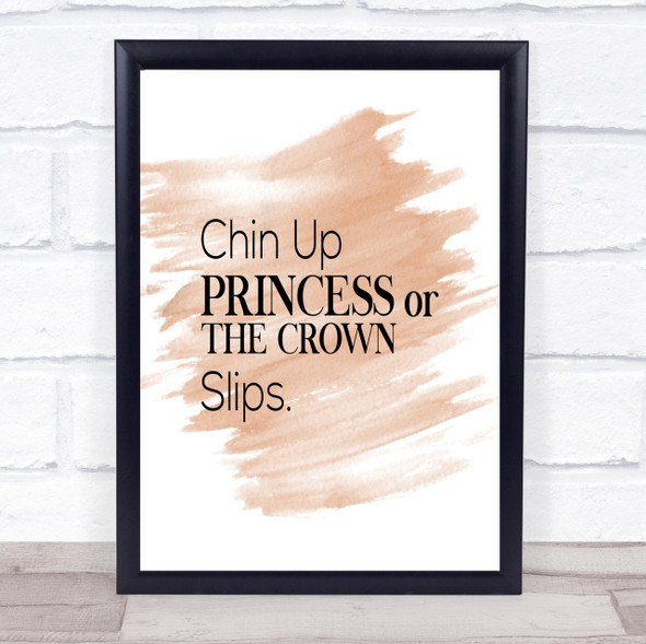 Chin Up Quote Print Watercolour Wall Art