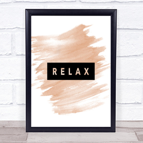 Dark Relax Quote Print Watercolour Wall Art