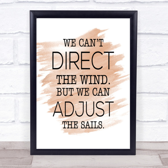 Direct Wind Adjust Sails Quote Print Watercolour Wall Art