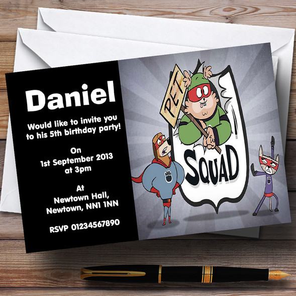 Petsquad Personalised Children's Birthday Party Invitations