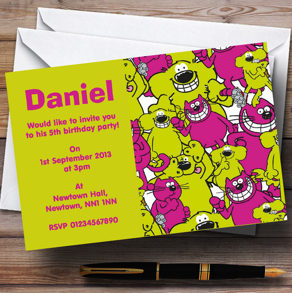 Roobarb And Custard Personalised Children's Birthday Party Invitations