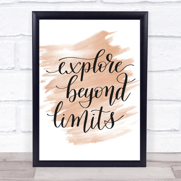 Explore Beyond Limits Quote Print Watercolour Wall Art