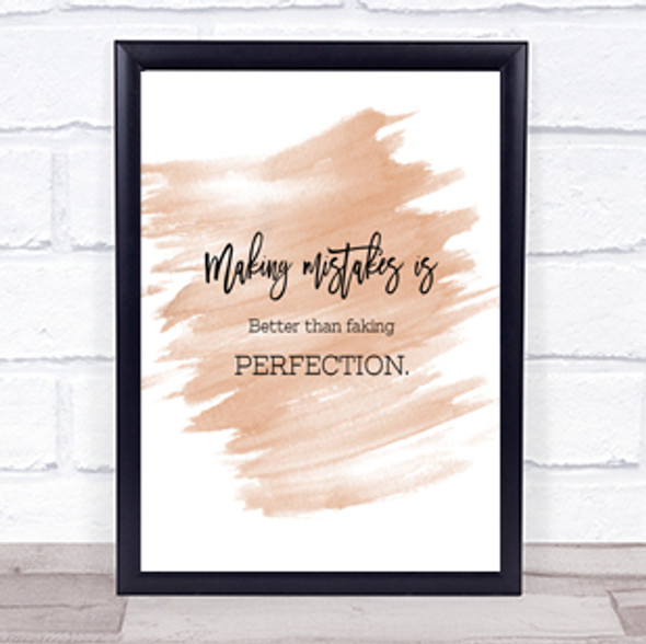 Faking Perfection Quote Print Watercolour Wall Art