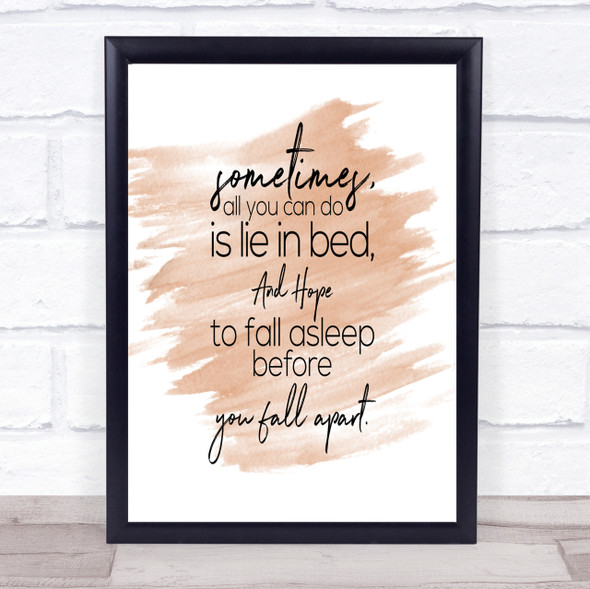 Fall Apart Quote Print Watercolour Wall Art