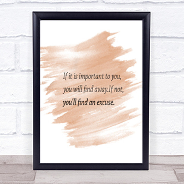 Find A Way Quote Print Watercolour Wall Art