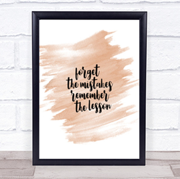 Forget Mistakes Quote Print Watercolour Wall Art