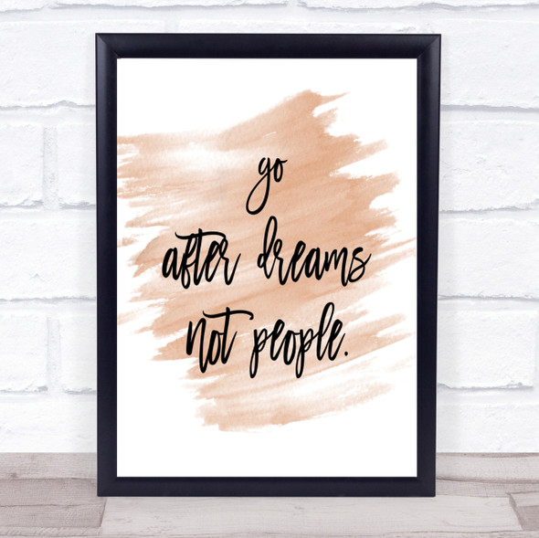 Go After Dreams Quote Print Watercolour Wall Art