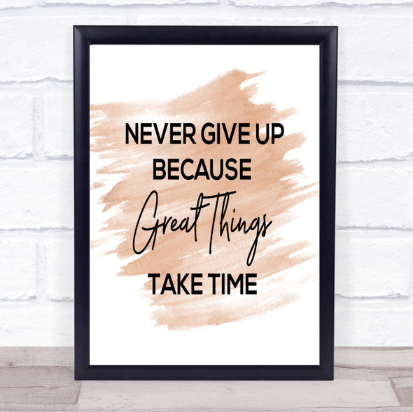 Great Things Quote Print Watercolour Wall Art