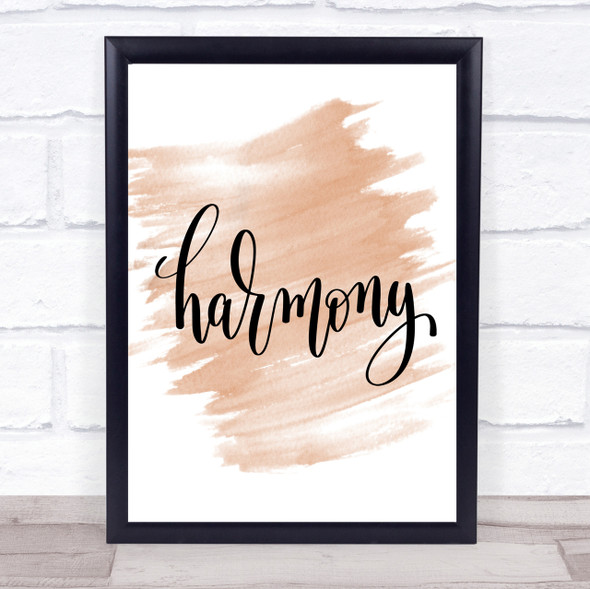 Harmony Quote Print Watercolour Wall Art