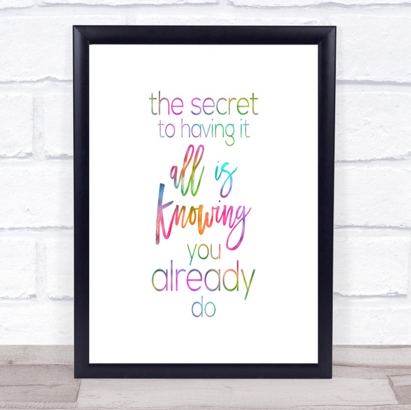 Having It All Rainbow Quote Print