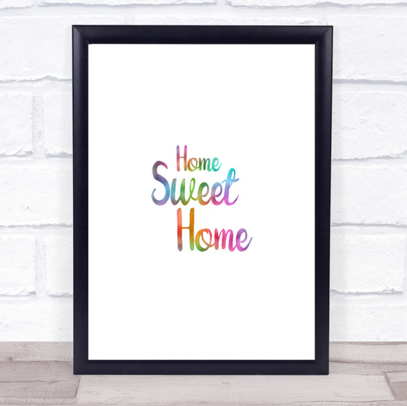 Home Sweet Rainbow Quote Print