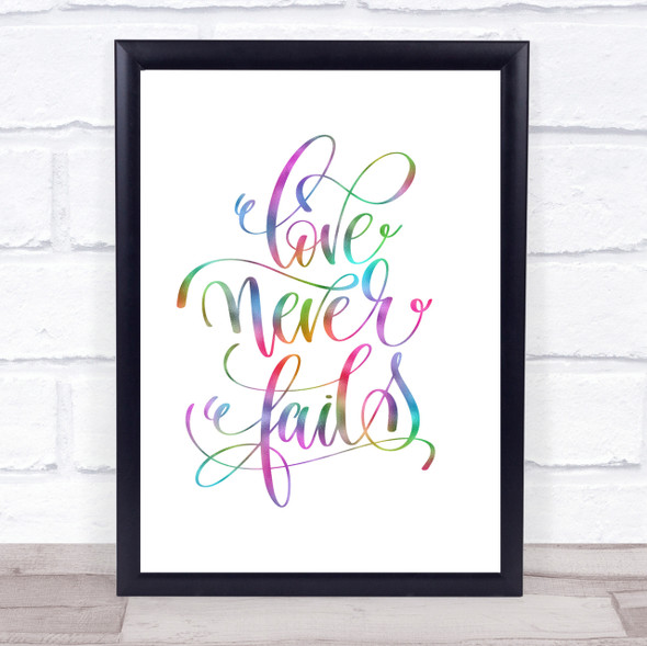 Love Fail Rainbow Quote Print