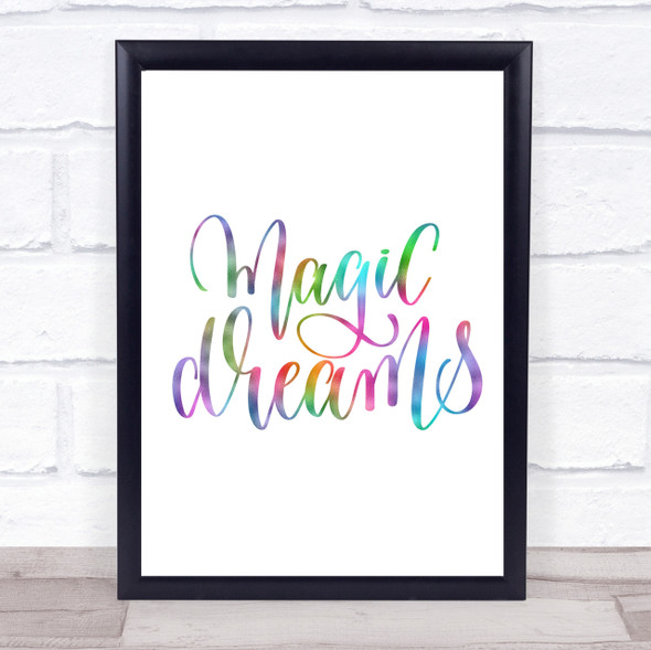 Magic Dreams Rainbow Quote Print
