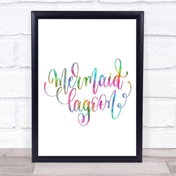 Mermaid Lagoon Rainbow Quote Print