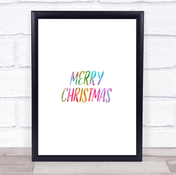 Merry Christmas Rainbow Quote Print